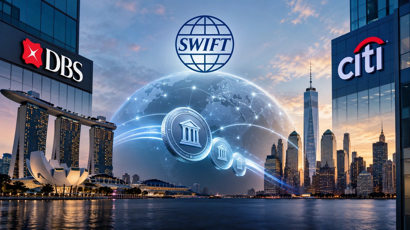 DBS и Citi завершили токенизированный перевод долларов через цифровой реестр SWIFT